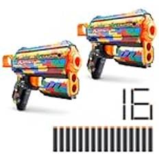 Xshot Skins Flux, Striper, Foam Dart Blaster 2 Blasters, 16 Darts Air Pocket Dart Technology, Major Brand Compatible, Toy Foam Dart Blaster for Kids, Teens, Adults, Frustration Free Packaging