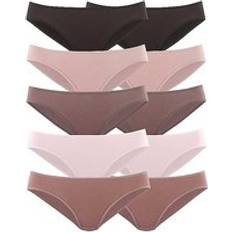 Beige Bikini Bottoms Petite Fleur Pack of Bikini Style Briefs Purple