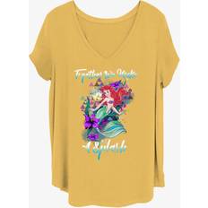 Tops Hot Topic Disney The Little Mermaid Make Splash Womens T-Shirt Plus OCHRE