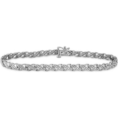 Macy's White Gold Bracelets Macy's Diamond Swirl Tennis Bracelet 1/2 ct. t.w. in 10k Gold or White Gold White Gold