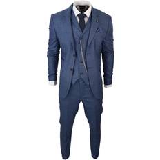 Durable Suits Truclothing Men's 3 Piece Prince Of Wales Check Suit - Blue