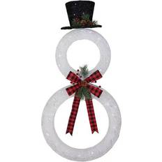 Northlight 48" LED Lighted Wreath Snowman Outdoor Christmas Decoration