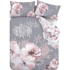 OEKO-TEX Bed Linen Catherine Lansfield Dramatic Floral Reversible Duvet Cover Grey (230x220cm)