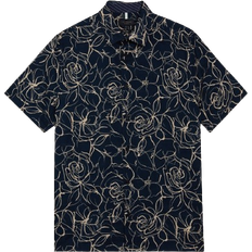 Ted Baker Cavu Short Sleeve Printed Cotton Shirt - Navy