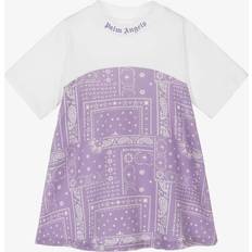 Palm Angels Girls Purple & White Cotton Dress 4 year