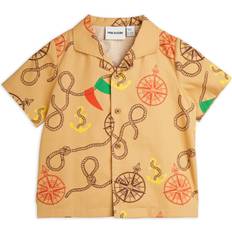 92/98 Skjortor Barnkläder Mini Rodini Beige Nautical AOP Vävd Skjorta 116/122