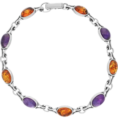 C. W. Sellors Small Oval Bracelet D - Silver/Amethyst/Amber