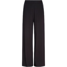 Wide Leg Palazzo Trousers - Black