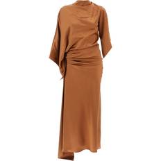 Marron - Robe longue Robes Christopher Esber Cusco Silk Draped Midi Dress - Brown