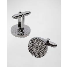 Cufflinks Link Up Men's Round Shiny Gunmetal Chain Link Cufflinks NO SIZE