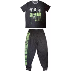 Elastane/Lycra/Spandex - Unisex Sleepwear Green Day Drips Band Logo Pyjamas - Grey