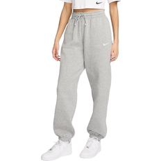 Sportswear Garment - Women Trousers Nike Sportswear Phoenix Fleece Women's High-Waisted Oversized Tracksuit Bottoms - Dark Grey Heather/Sail