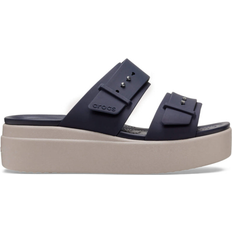 Laced Sandals Crocs Brooklyn Buckle Low Wedge - Deep Navy