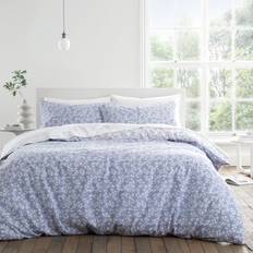 Percale Duvet Covers Bianca Shadow Leave Duvet Cover Blue (260x220cm)