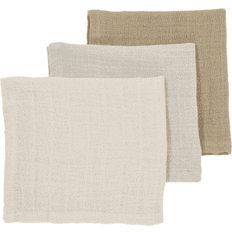 Beige Wipes & Washcloths Meyco Monddoekjes Pre-Washed Soft Sand/Greige/Taupe 3-pack