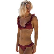 Rød Bikinitrusser Wikolia Frill Brief Patterned/Red, Female, Tøj, Badetøj, Svømning, Mønstret/Rød