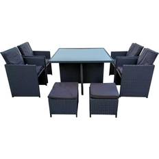 Square Patio Dining Sets Home Treats 8- seater Patio Dining Set, 1 Table incl. 4 Chairs