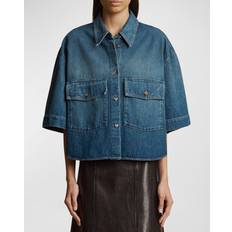 Cotton Blouses Khaite Mahsha Denim Button-Front Top STINSON