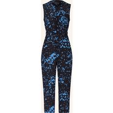 Viscose Jumpsuits & Overalls Whistles Josie Smudged Spot Print Cropped Jumpsuit, Black/Multi