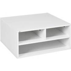 Homcom White Cabinets Homcom Three-Compartment Printer Storage Cabinet