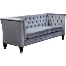 Chesterfield Sofas - Gray House of Hampton Johnan Gray Sofa 70" 2 Seater