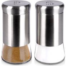 Glas Kryddkvarnar Hit Salt- och Pepparkarset i Glas och Rostfritt Stål Pepparkvarn, Saltkvarn 2st
