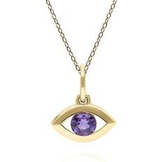 Topacio Amuletos y Colgantes Gemondo Ecfewâ¢ dainty evil eye amethyst pendant in 9ct yellow gold