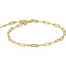 Gold Plated Anklets Jane Kønig Big Atomic Ankle Chain - Goldplated Silver