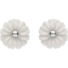 C. W. Sellors Tuberose Daisy Stud Earrings - Silver/White