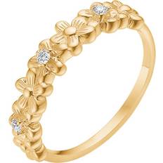Lund Copenhagen Guld Ringe Lund Copenhagen ring 8kt med blomster og diamanter