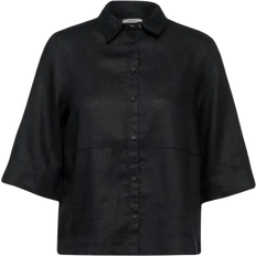 Linneskjortor - Svarta Cecil Linen Blouse - Black