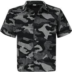 Urban Classics Herr Skjortor Urban Classics Kortärmad tröja Laser Camo Printed Boxy Shirt för Herr svart kamouflage