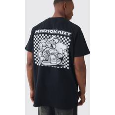 boohooMAN Oversized Mario Kart Racing T-shirt - Black