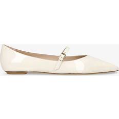 Leather Ballerinas Stuart Weitzman Patent Leather Emilia Mary Janes white