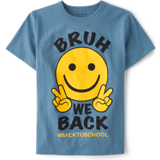 The Children's Place Kid's Bruh We Back Graphic Tee - Harbor Mist Cl (3047922_33BN)