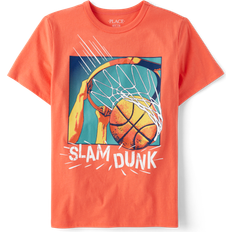 Children's Clothing The Children's Place Kid's Slam Dunk Basketball Graphic Tee - Blood Orange (3047519_1693)