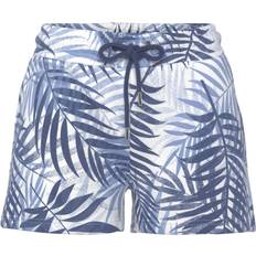 Blomstrede - Dame Shorts Lascana Pyjamasbukser - Safir Opal Lyseblå Offwhite