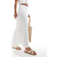 Natural - Short Skirts JDY Tiered Pointelle Maxi Skirt - Off White