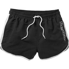 White - Women Swimming Trunks Bench Piped Swimming Shorts White