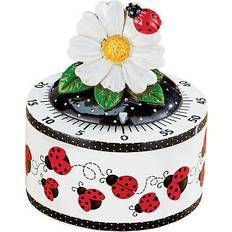 Multicolored Kitchen Timers Collections Etc Ladybug with daisy decorative Kitchen Timer