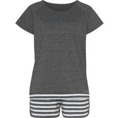 Multikleur Pyjama's Vivance Dreams Shortama Met Strepen-Details - Zwart