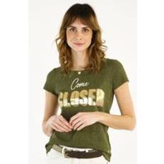 Come Closer T-Shirt Ecru/ Khaki Brown/Yellow