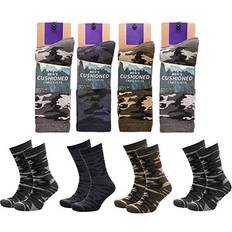 KAV Mens Camouflage Socks Pack 7-11 Funny Sock Soft Grip and Comfortable Fit Reinforced Cushioned Camo Socks for Outdoor