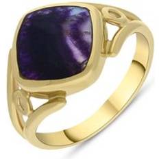 9 carats Bagues C. W. Sellors 9ct Gold Blue John Cushion Cut Ring