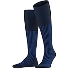 Falke herr Oxford Stripe knästrumpor ventilerande bomull förstärkta mäns knästrumpor platta sömmar för tryckfri fotspets ribbad speciell briljans business vardag par, Blå Space Blue 6116 41-42
