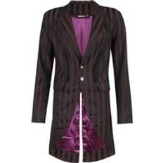 Rouge Manteaux Stripe Blazar Coat - Rouge/Noir