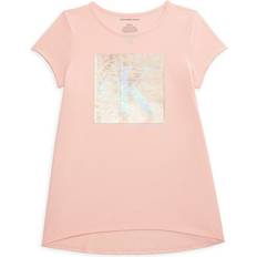 Calvin Klein Girls T-shirts Calvin Klein Girl's Sequin Embellished Logo Tee Tropical Pink