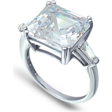 Macy's Solitaire Rings Macy's Cubic Zirconia Asscher Cut Center Stone Ring in Silver Plate Silver