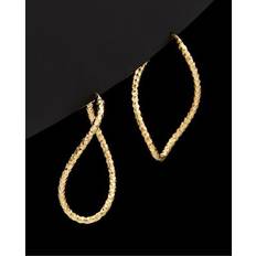 Italian Gold 14K Twist Elongated Hoops