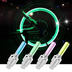 Dechoicelife a-Purple LED Bicycle Lights Waterproof Neon Bike Wheel Spoke Light Tyre Tire Valve Dust Caps Motorcycle Safety Warning Lamp For MTB Road